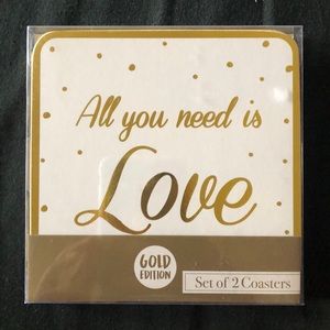 🌻5/$25🌻 All You Need is Love Coasters 2 Count